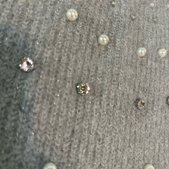 Maurice’s sweater pearl rhinestone embellished NWT gray size 1X plus relaxed fit - Picture 5 of 9